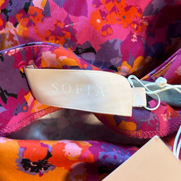 NWT Sofia the Label Willow Ruched One Shoulder Mini Dress - Floral - Size 6 - Picture 15 of 15